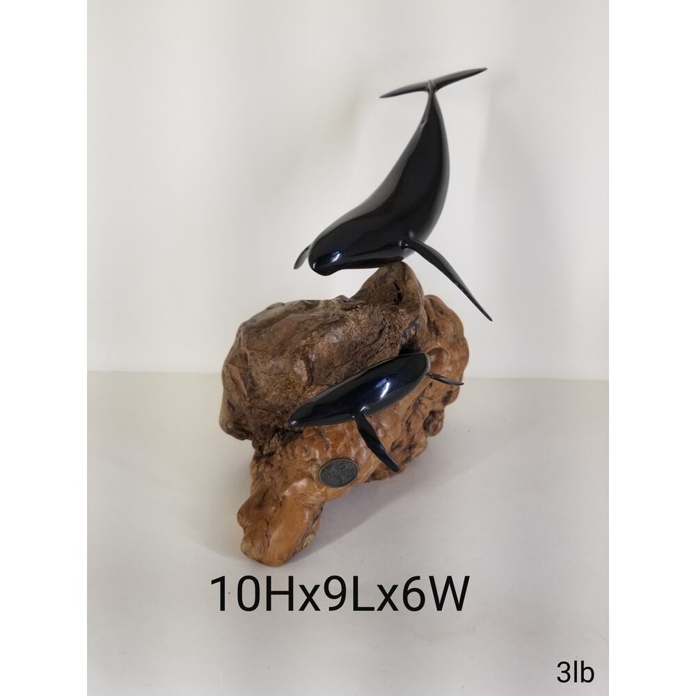 Vintage John Perry Whale and Calf Sculpture